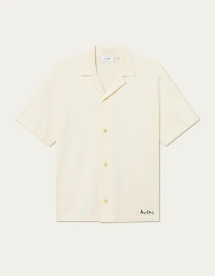 ShirtsOvershirts Men Les Deux Geoffroy SS Knit Shirt 8211 Ivory