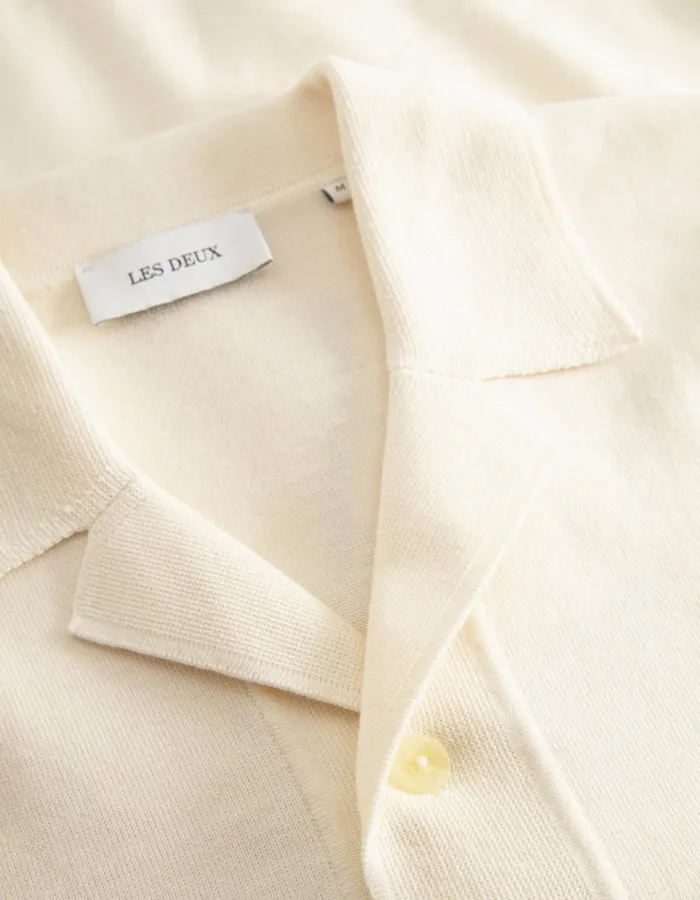 ShirtsOvershirts Men Les Deux Geoffroy SS Knit Shirt 8211 Ivory