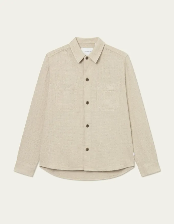 ShirtsOvershirts Men Les Deux Hamilton Overshirt 8211 Light Sand