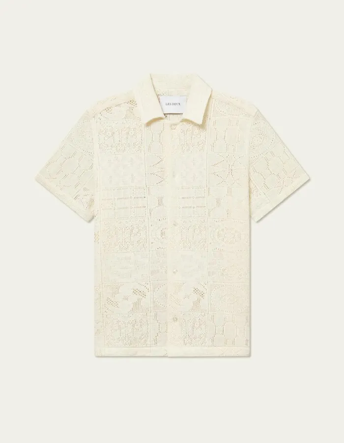 ShirtsOvershirts Men Les Deux Hector Lace SS Shirt 8211 Ivory