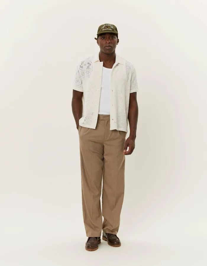 ShirtsOvershirts Men Les Deux Hector Lace SS Shirt 8211 Ivory