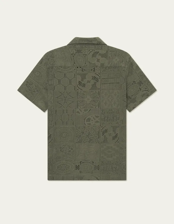 ShirtsOvershirts Men Les Deux Hector Lace SS Shirt 8211 Olive Night