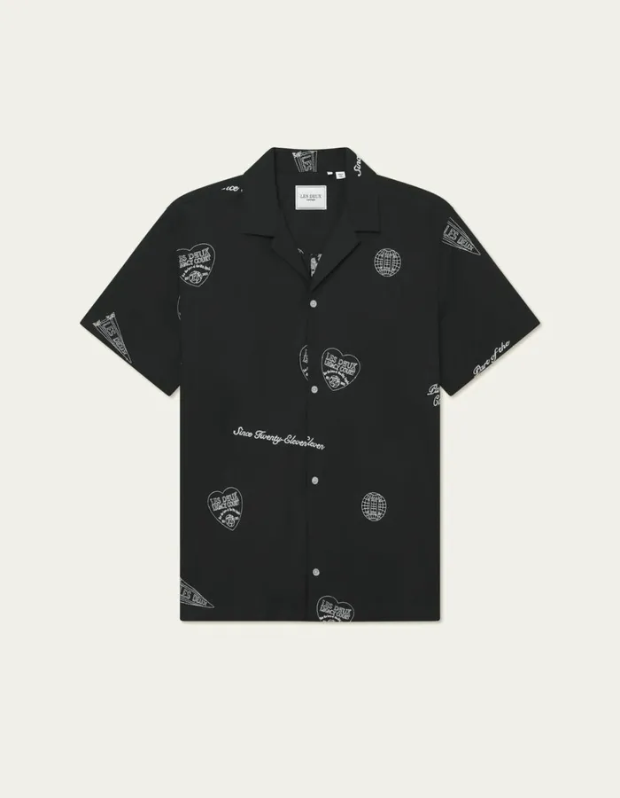 ShirtsOvershirts Men Les Deux Hendrix AOE SS Shirt 8211 BlackIvory