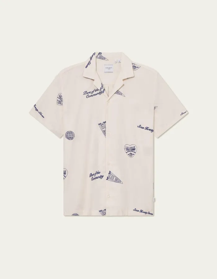 ShirtsOvershirts Men Les Deux Hendrix AOE SS Shirt 8211 IvoryBlueprint
