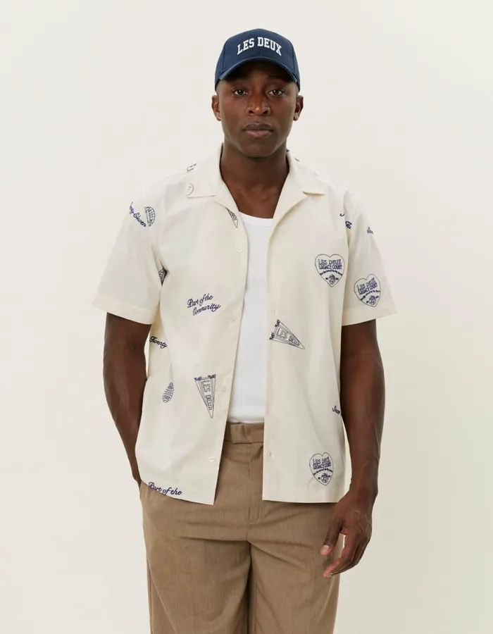 ShirtsOvershirts Men Les Deux Hendrix AOE SS Shirt 8211 IvoryBlueprint