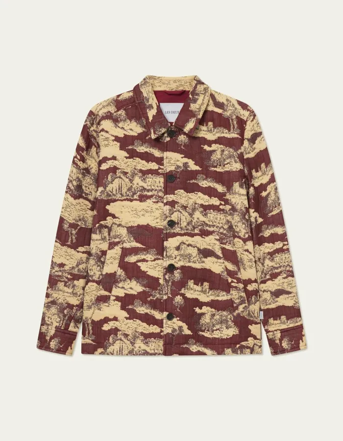ShirtsOvershirts Men Les Deux Jaiden Ruins Jaqcuard Overshirt 8211 Bossa NovaSummer Melon