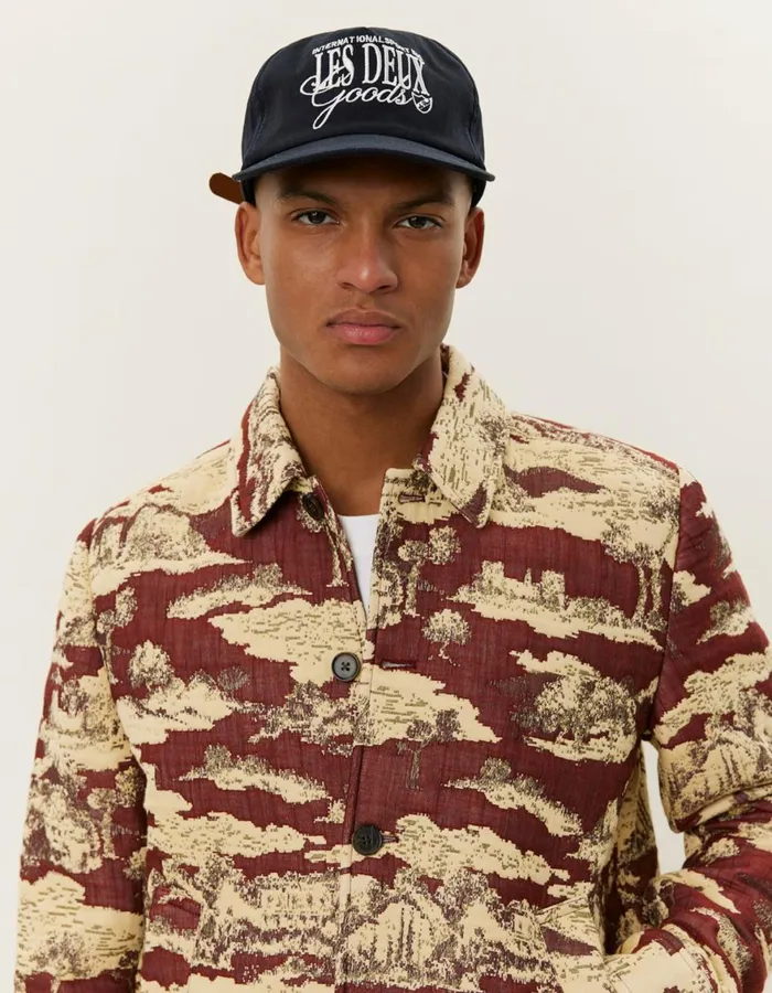 ShirtsOvershirts Men Les Deux Jaiden Ruins Jaqcuard Overshirt 8211 Bossa NovaSummer Melon