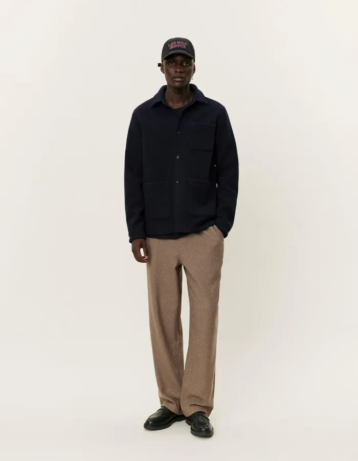 ShirtsOvershirts Men Les Deux Jason Wool Overshirt 20 8211 Dark Navy