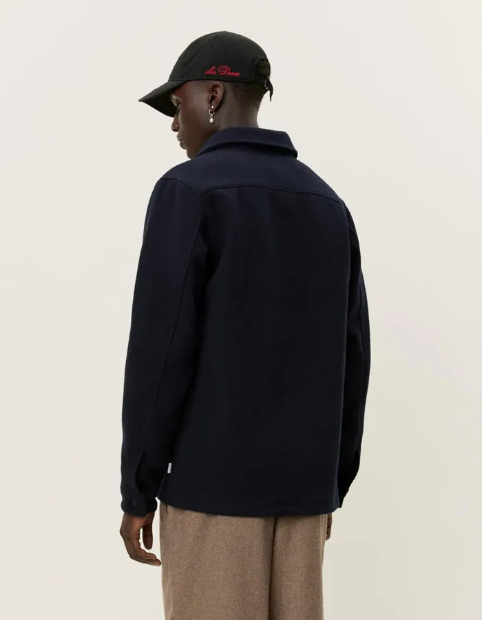 ShirtsOvershirts Men Les Deux Jason Wool Overshirt 20 8211 Dark Navy