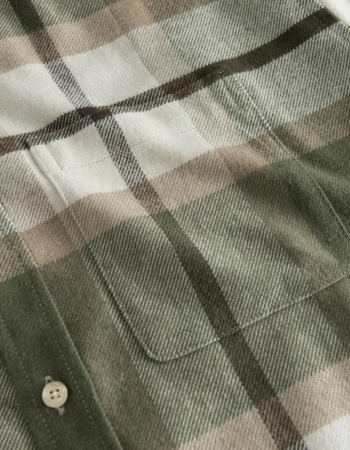 ShirtsOvershirts Men Les Deux Jeremy Flannel Shirt 8211 Olive NightLead Grey