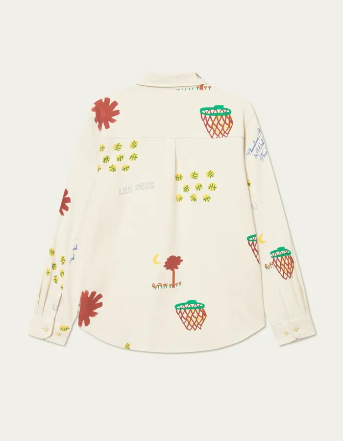 ShirtsOvershirts Men Les Deux Karl AOP Shirt 20 8211 IvoryArabian Spice