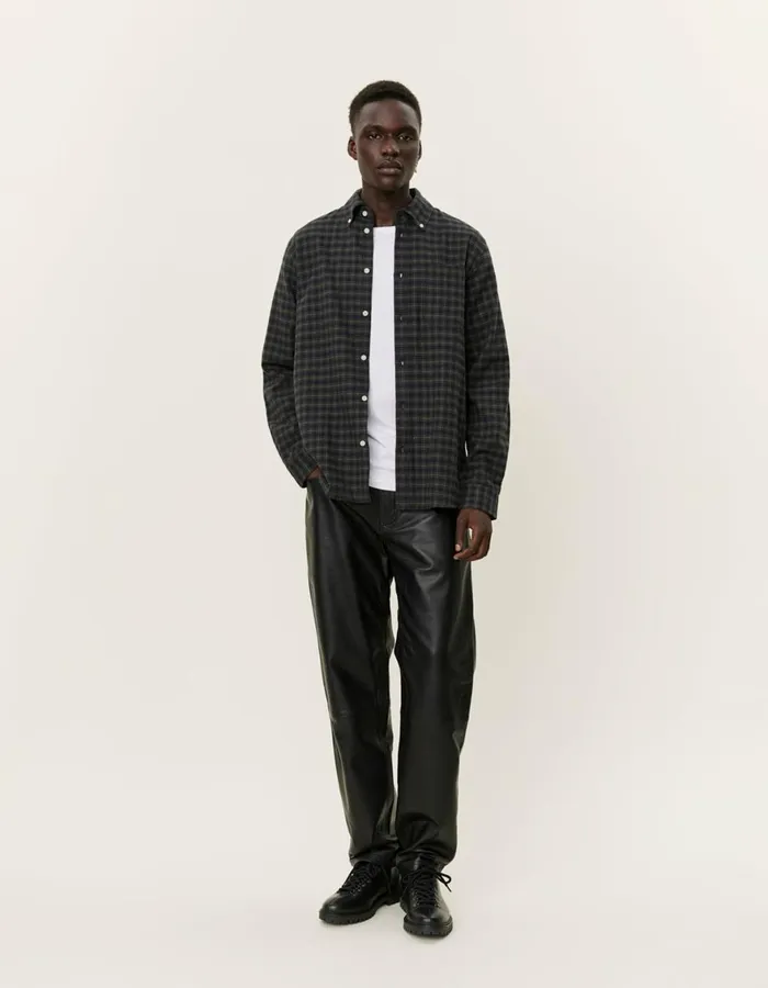 ShirtsOvershirts Men Les Deux Kent Check Shirt 20 8211 Pine GreenBlack