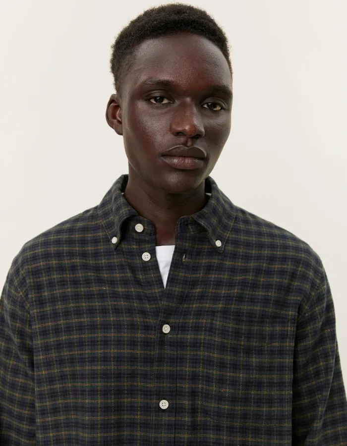ShirtsOvershirts Men Les Deux Kent Check Shirt 20 8211 Pine GreenBlack