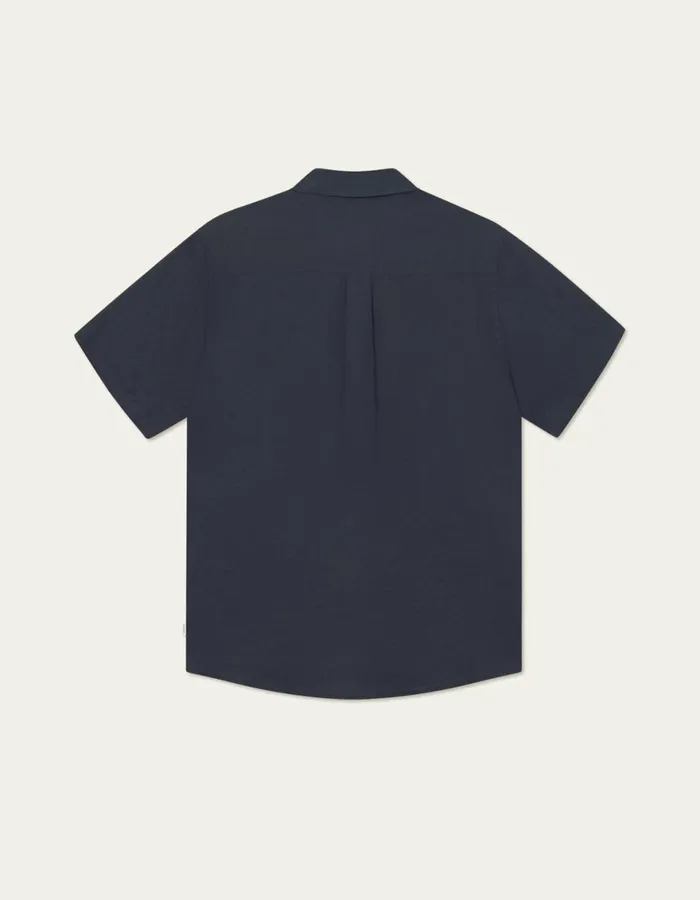 ShirtsOvershirts Men Les Deux Kris Linen SS Shirt 8211 Dark Navy