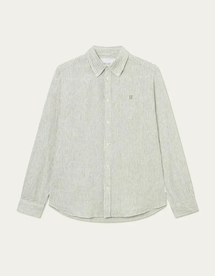 ShirtsOvershirts Men Les Deux Kristian Linen BD Shirt 8211 Light IvoryLichen Green ShirtsOvershirts Men Les Deux Kristian Linen BD Shirt 8211 Light IvoryLichen Green