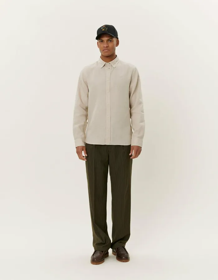 ShirtsOvershirts Men Les Deux Kristian Linen BD Shirt 8211 Light Sand