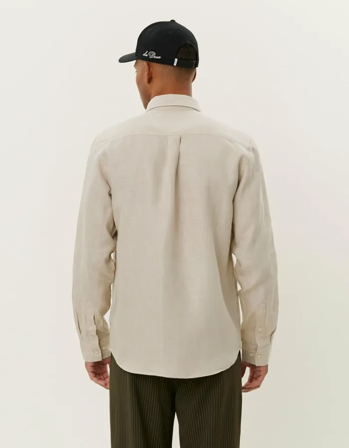 ShirtsOvershirts Men Les Deux Kristian Linen BD Shirt 8211 Light Sand