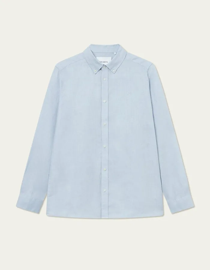 ShirtsOvershirts Men Les Deux Kristian Linen BD Shirt 8211 Summer Sky