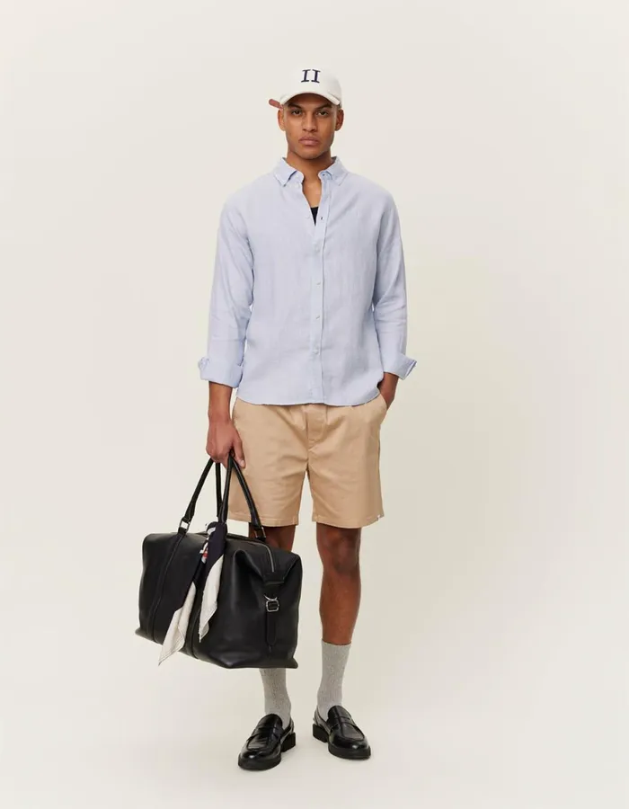 ShirtsOvershirts Men Les Deux Kristian Linen BD Shirt 8211 Summer Sky
