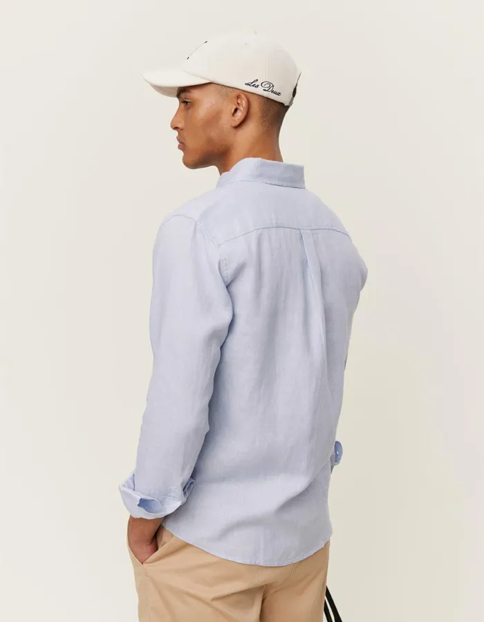 ShirtsOvershirts Men Les Deux Kristian Linen BD Shirt 8211 Summer Sky