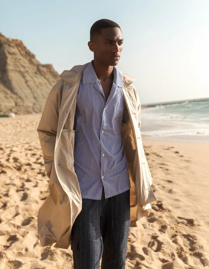 ShirtsOvershirts Men Les Deux Lawson 20 Poplin Shirt 8211 WhiteSurf Blue