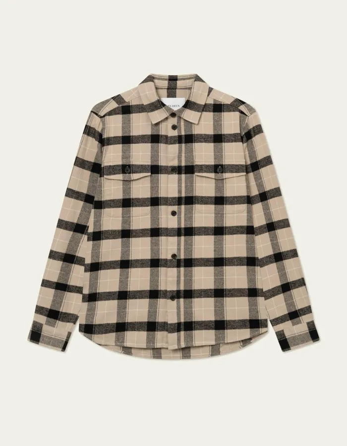 ShirtsOvershirts Men Les Deux Lennon Flannel Check Overshirt 8211 Dark SandBlack ShirtsOvershirts Men Les Deux Lennon Flannel Check Overshirt 8211 Dark SandBlack