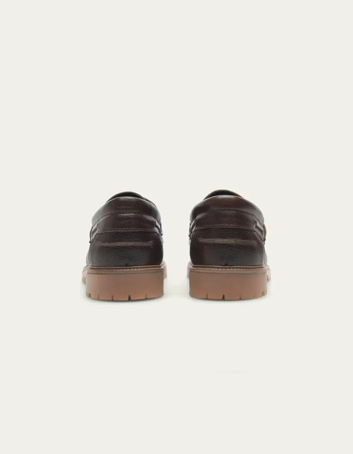 Shoes Men Les Deux Taylor Leather Boat Shoe 8211 Brown
