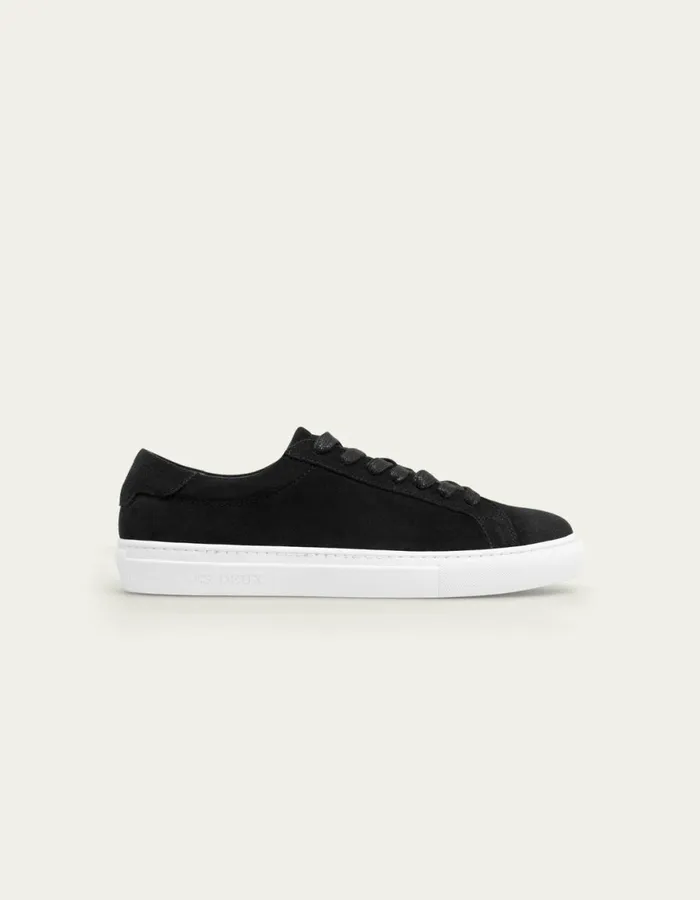 Shoes Men Les Deux Theodor Suede Sneaker 8211 BlackBlack