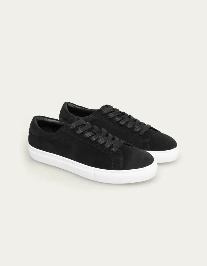 Shoes Men Les Deux Theodor Suede Sneaker 8211 BlackBlack