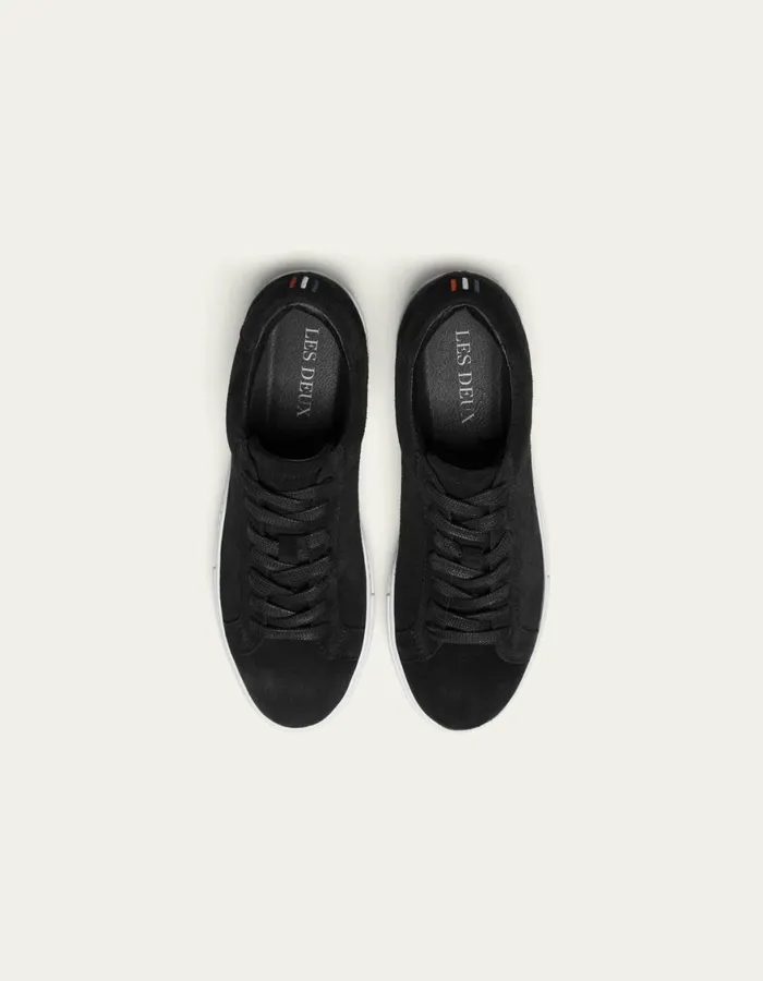 Shoes Men Les Deux Theodor Suede Sneaker 8211 BlackBlack