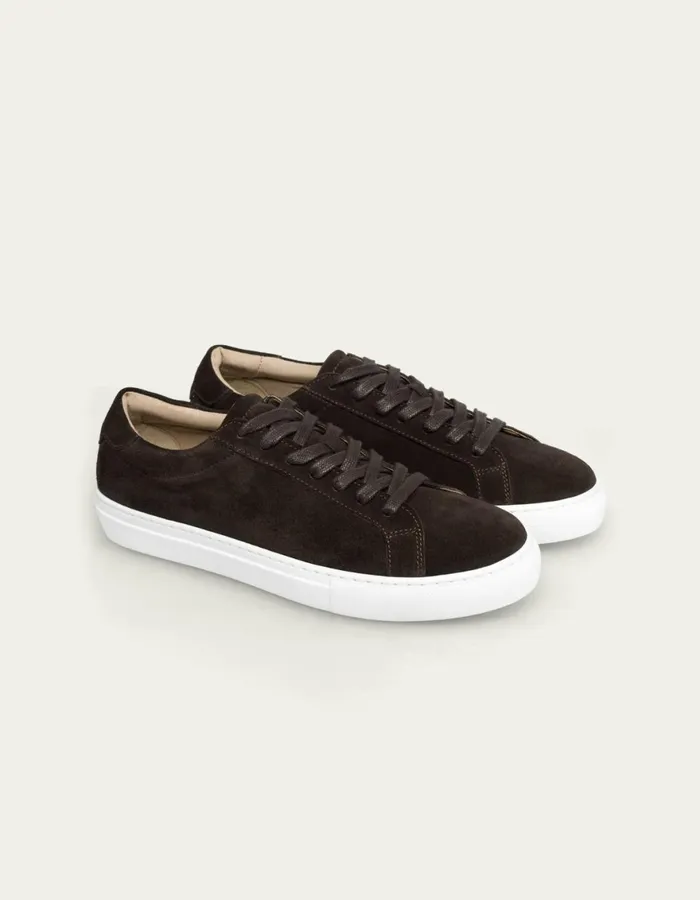 Shoes Men Les Deux Theodor Suede Sneaker 8211 Coffee Brown