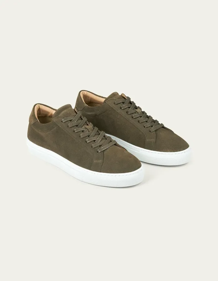 Shoes Men Les Deux Theodor Suede Sneaker 8211 Olive Night