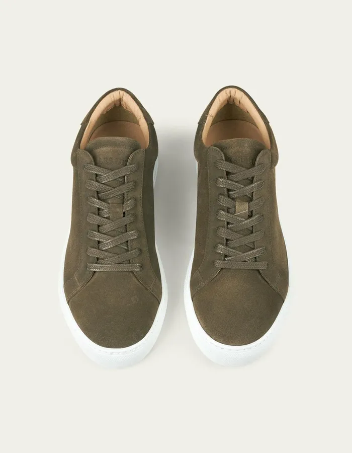 Shoes Men Les Deux Theodor Suede Sneaker 8211 Olive Night