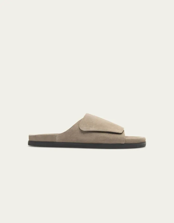 Shoes Men Les Deux Wilhelm Suede Velcro Sandal 8211 Desert Taupe