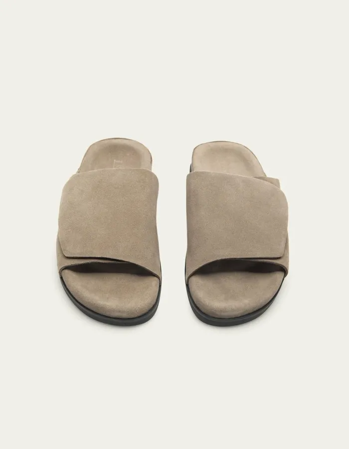Shoes Men Les Deux Wilhelm Suede Velcro Sandal 8211 Desert Taupe
