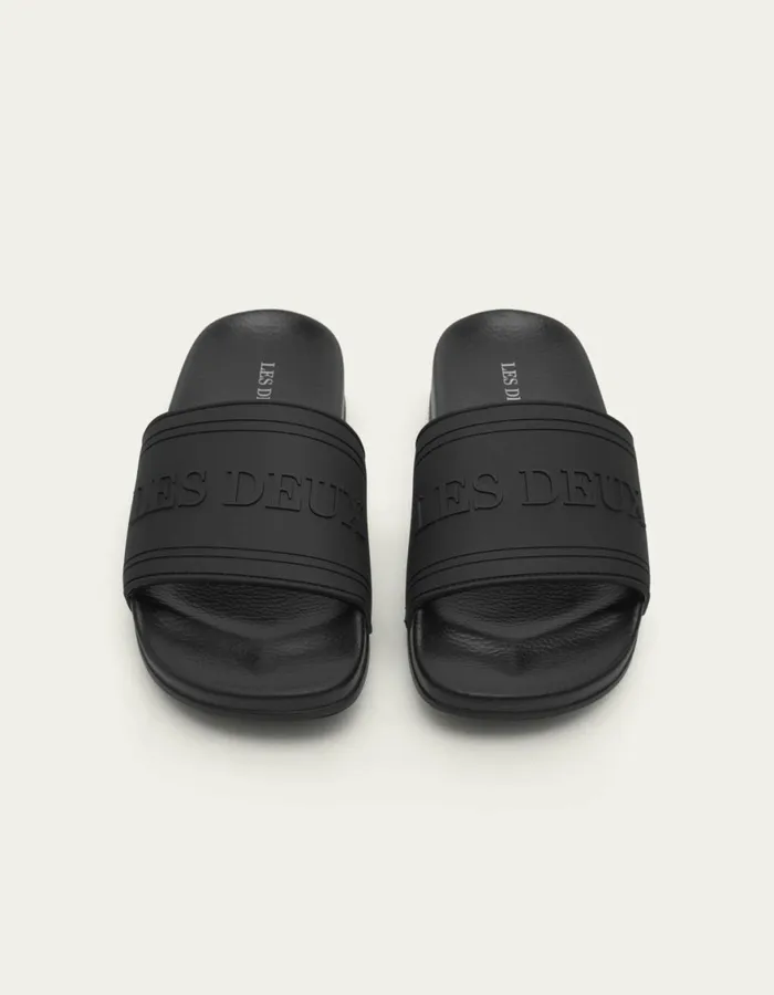 Shoes Men Les Deux Wilton Pool Slide 8211 BlackBlack