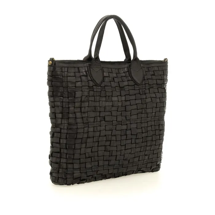 ShoppersTote Bags WomenMen Campomaggi Edera Black ShoppersTote Bags WomenMen Campomaggi Edera Black