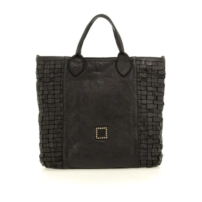 ShoppersTote Bags WomenMen Campomaggi Edera Black ShoppersTote Bags WomenMen Campomaggi Edera Black