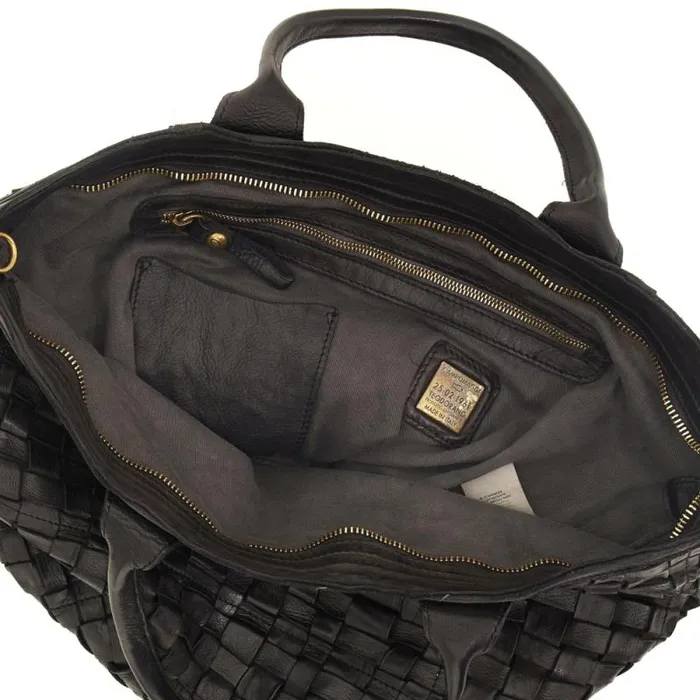 ShoppersTote Bags WomenMen Campomaggi Edera Black ShoppersTote Bags WomenMen Campomaggi Edera Black