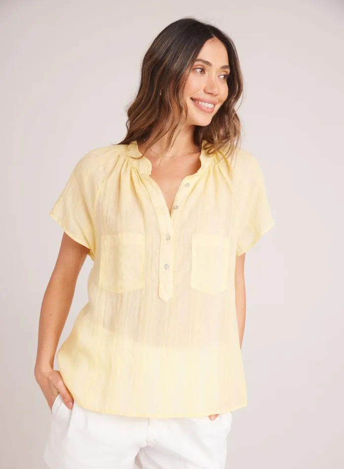 Short Sleeve Pocket Pullover 8211 Citron Yellow Women Bella Dahl Short Sleeve Short Sleeve Pocket Pullover 8211 Citron Yellow Women Bella Dahl Short Sleeve