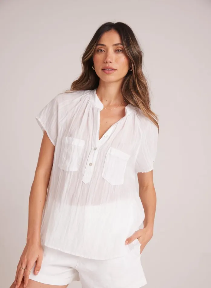 Short Sleeve Pocket Pullover 8211 White Women Bella Dahl Short Sleeve