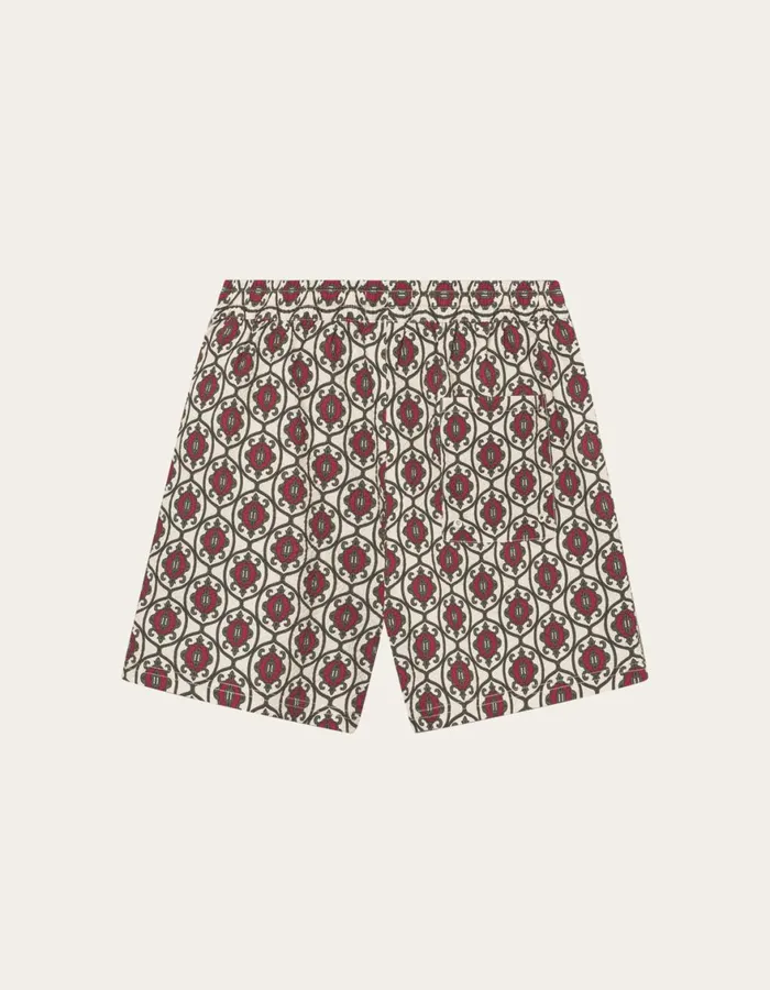Shorts Men Les Deux Ornament AOP Swim Shorts 8211 IvoryChive Green