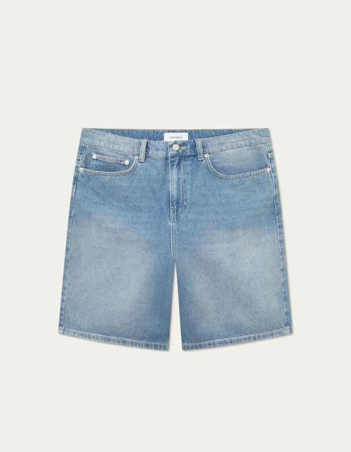 Shorts Men Les Deux Ryder Washed Denim Shorts 8211 Light Blue Wash
