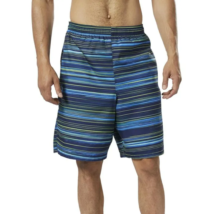 Shorts Mens Reebok Basic Printed Volley Shorts Blue