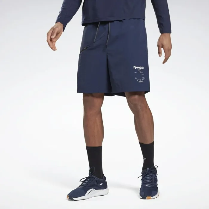 Shorts Mens Reebok Road Trip Woven Shorts Vector Navy