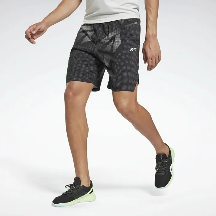 Shorts Mens Reebok Workout Ready Allover Print Shorts Black