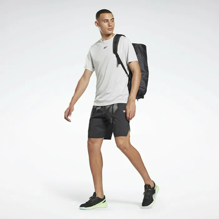 Shorts Mens Reebok Workout Ready Allover Print Shorts Black