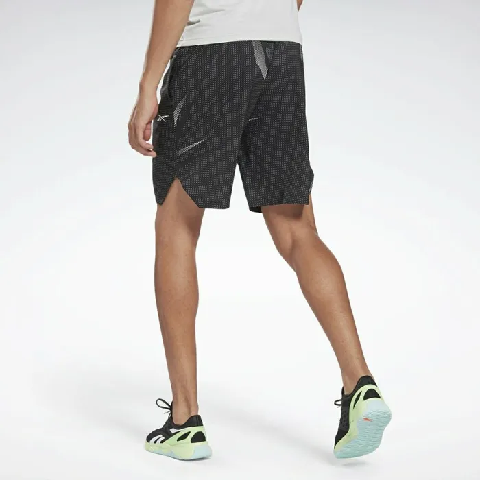 Shorts Mens Reebok Workout Ready Allover Print Shorts Black