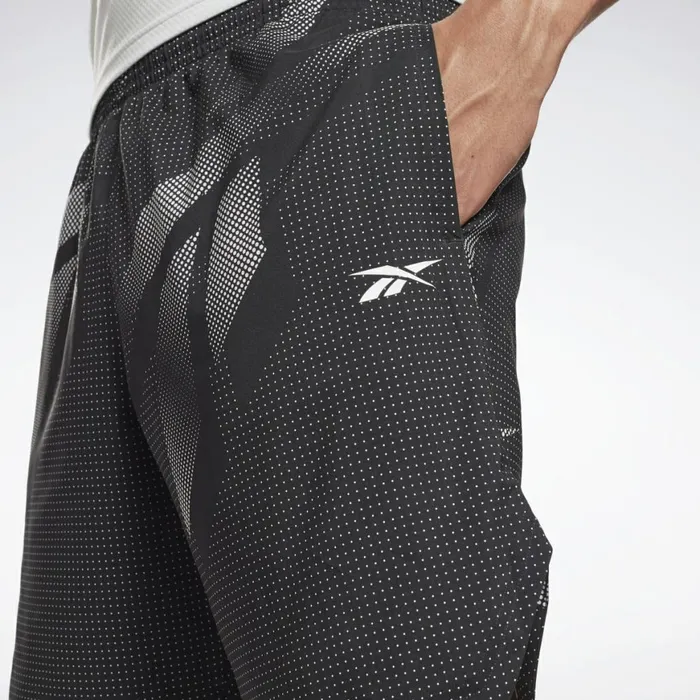 Shorts Mens Reebok Workout Ready Allover Print Shorts Black