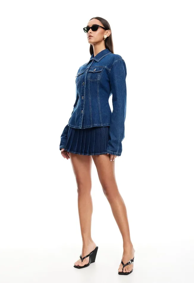 Shorts Women Lioness Fashion RIDER MINI SKORT Blue Denim Shorts Women Lioness Fashion RIDER MINI SKORT Blue Denim